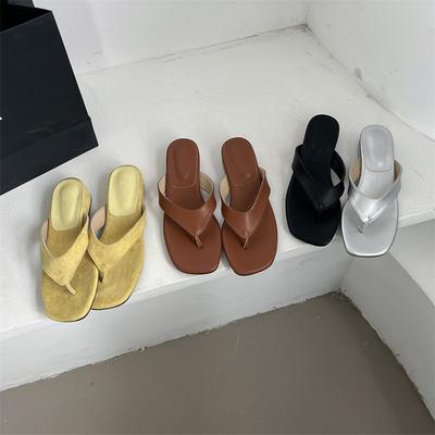 Гладиаторские летние шлепанцы с перемычкой для пальца, женские, модные, на низком каблуке, шлепанцы, женские, для улицы, пляжа, платья, сандалии