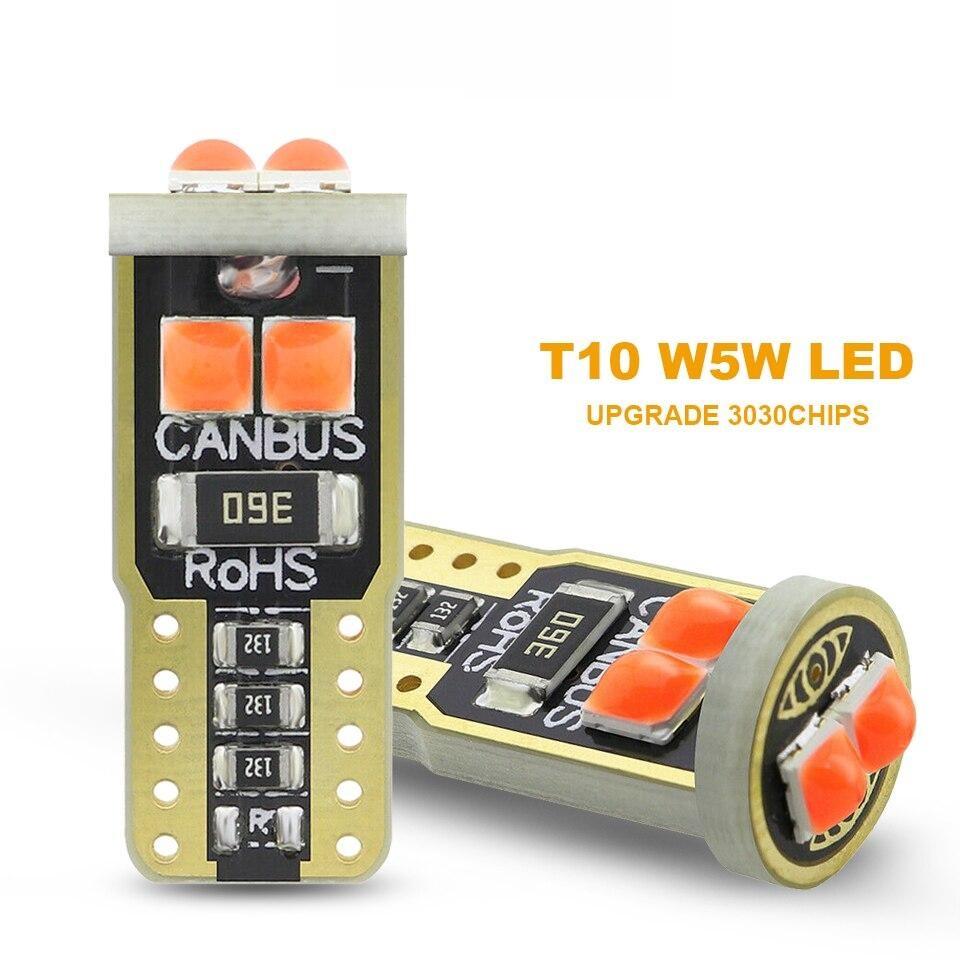 2PCS Signal Lamp Led W5W T10 Bulbs 3030SMD W5W 194 168 Led Auto Car Clearance Light Interior Lights Dome Lights 12V