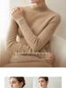 Women's 100% Pure Cashmere Striped Slim Fit Half-High Neck Sweater, Warm Autumn & Winter Knit Base Layer