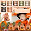 12pcs Halloween Children's Candy Bag Pumpkin Drawstring Bag Drawstring Candy Bag Gift Bag