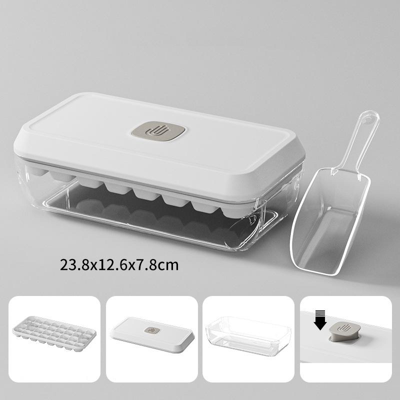32 Grid Silicone Ice Cube Tray Mould With Lid Shovel Storage Box Remove With One Click Ice Maker DIY Whiskey Cocktail Tools