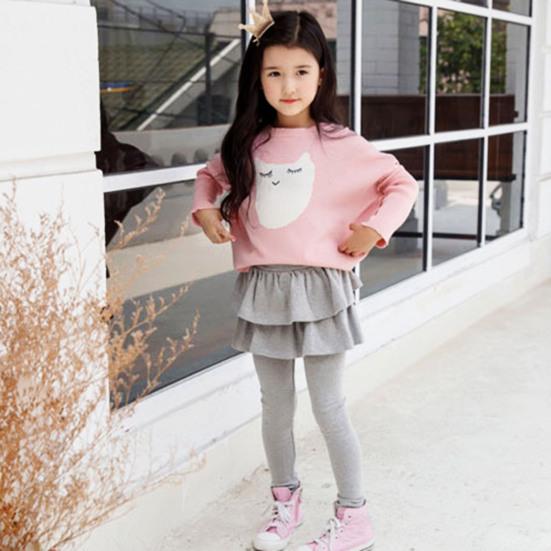 Юбка-кюлоты для девочек, однотонная юбка-шорты с оборками и средней посадкой, эластичные облегающие брюки для девочек, повседневная одежда