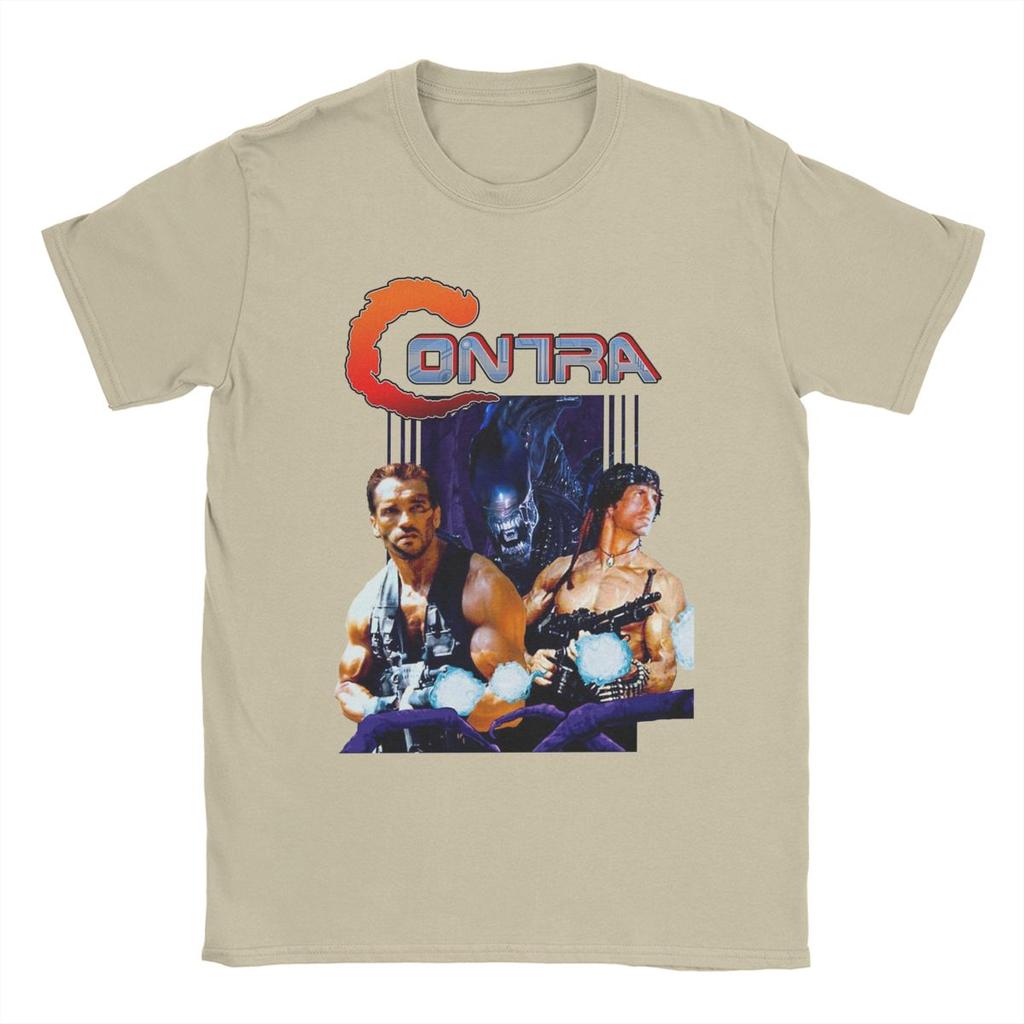 Мужская футболка Contra Movie Игра Одежда из чистого хлопка Новинка Футболка с коротким рукавом и круглым вырезом Футболка с принтом