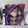 Mona Аниме Игра Genshin Impact Наволочка Модная Квадратная Наволочка Спальня Диван Комната Ins Декор Отдых