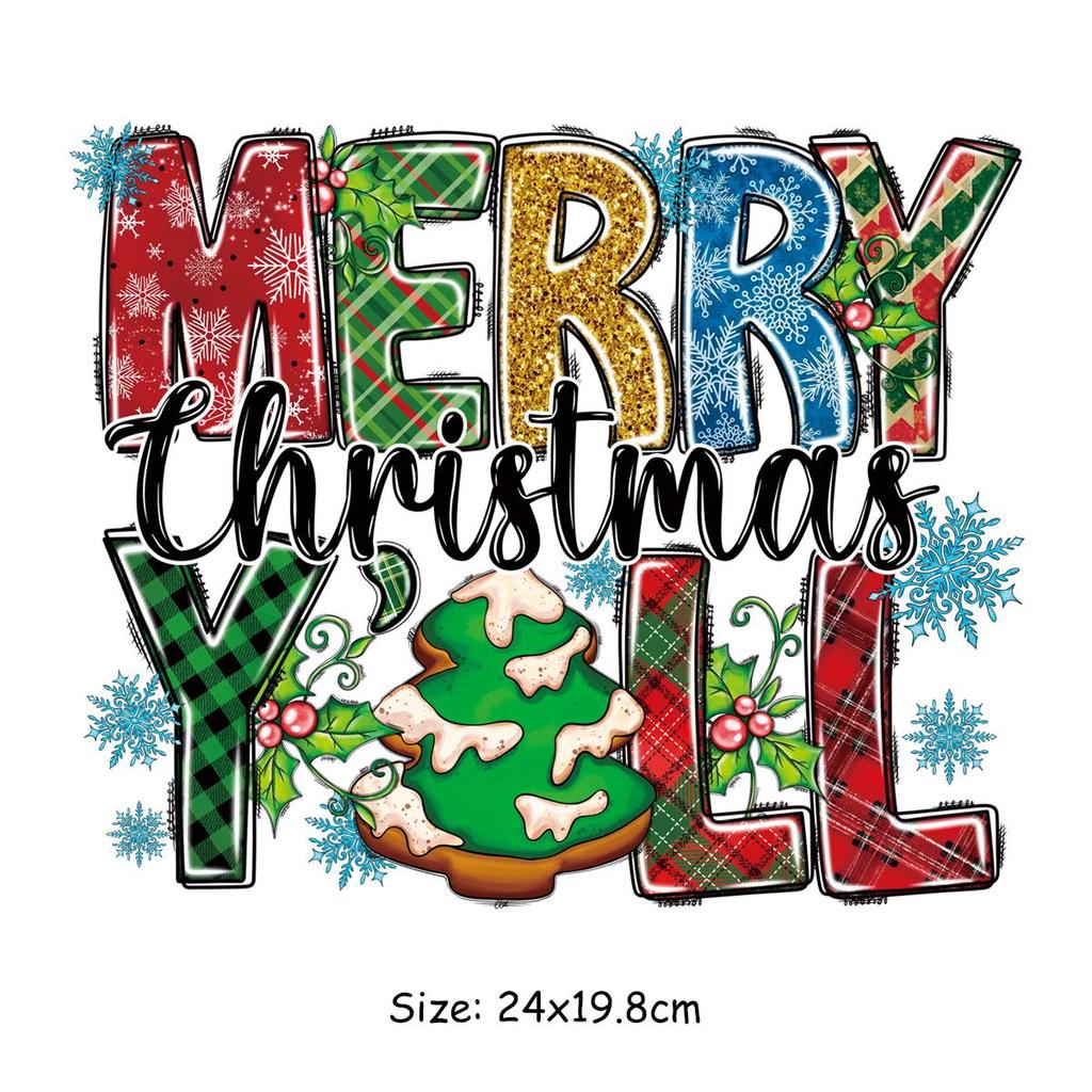 Буквы Рождественские Нашивки Для Одежды Толстовки Топы Термопресс A-Level Моющиеся Самодельные Виниловые Термонаклейки На Одежду