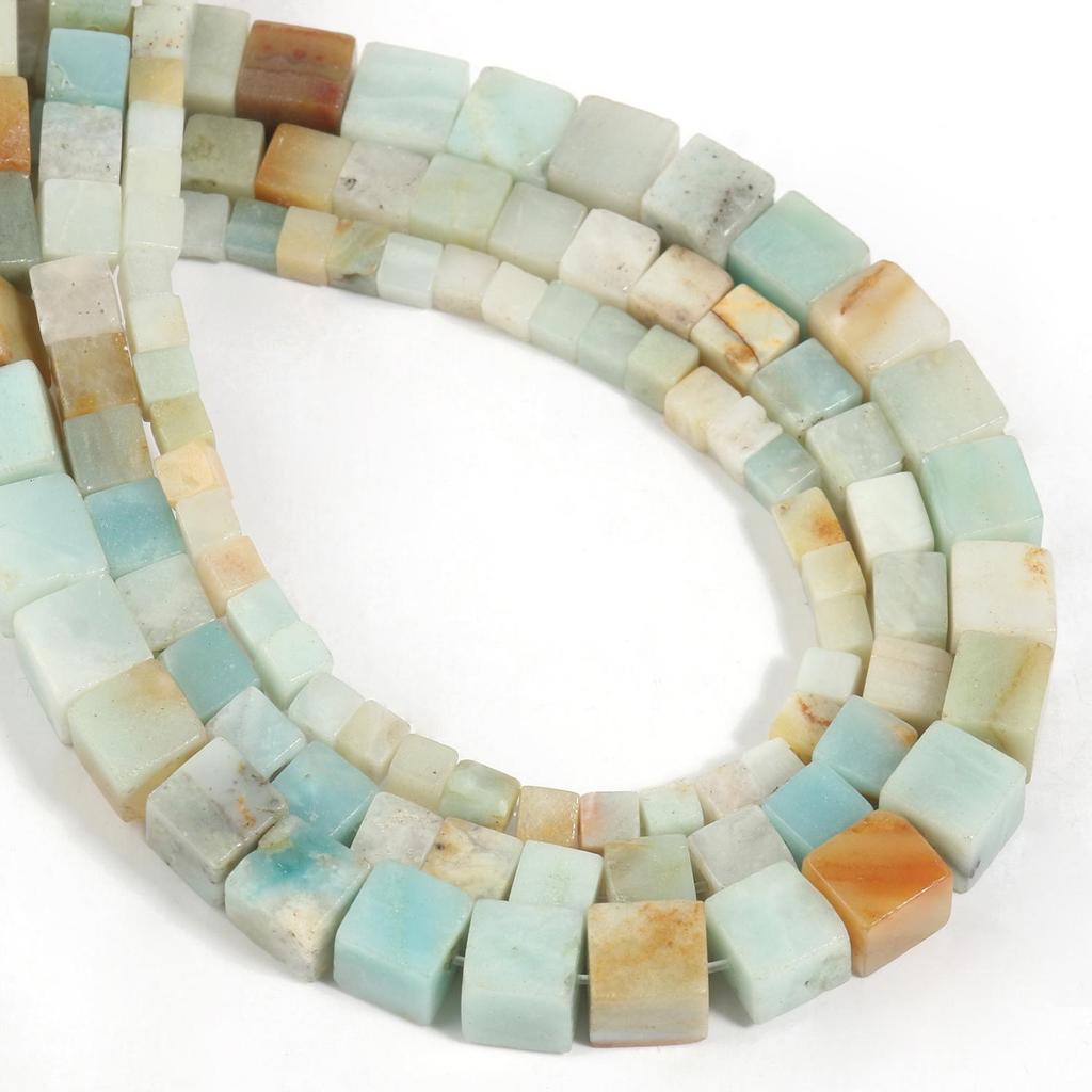 4 6 8 мм натуральные квадратные бусины амазонита свободные кубические каменные бусины для изготовления ювелирных изделий DIY браслет 15 дюймов
