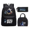 Game Astro Bot Peripheral Printing Fashion Primary and Secondary School Students Schoolbag Three-piece Set Multi-function Large Capacity