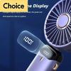 USB Handheld Mini Fan Foldable Portable Neck Hanging Fans 5 Speed USB Rechargeable Fan with Phone Stand and Display Screen
