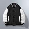 Spring and Autumn Jacket Baseball Uniform Splicing Solid Color Student Hong Kong Style Jacket Men's and Women's Loose Edition Jacket