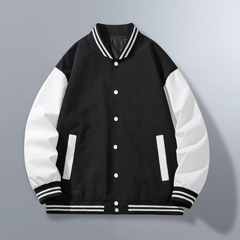 Весенне-осенняя куртка, бейсбольная форма, однотонная студенческая куртка в гонконгском стиле, мужская и женская куртка свободного покроя