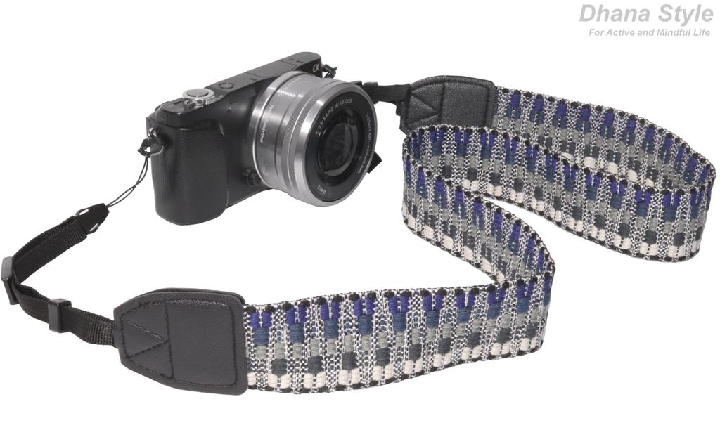 Camera Neck Strap Belt for and Compact Digital Vintage Bohemian Strap/Shoulder SLR, Mirrorless, Cameras, Style, Type NS-CV (ETH-BLUE)
