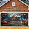 2D плоский баннер, 1 фон Хэллоуинский цирк ужасов, подходит для гаражных ворот.XY