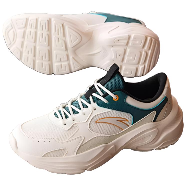 Anta Little Millennium Модные Удобные Износостойкие Дышащие Низкие Повседневные Кроссовки для Мужчин Белый Зеленый 912538826-3