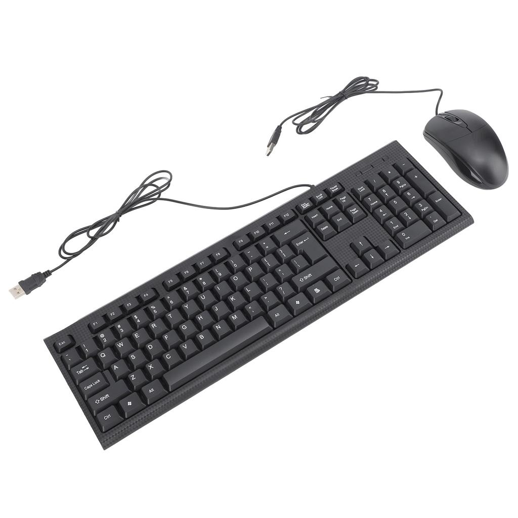 Keyboard and Mouse Combo, 104-Key USB Wired Non-Slip Waterproof Keyboard and Mouse Set for Gaming and Office Use