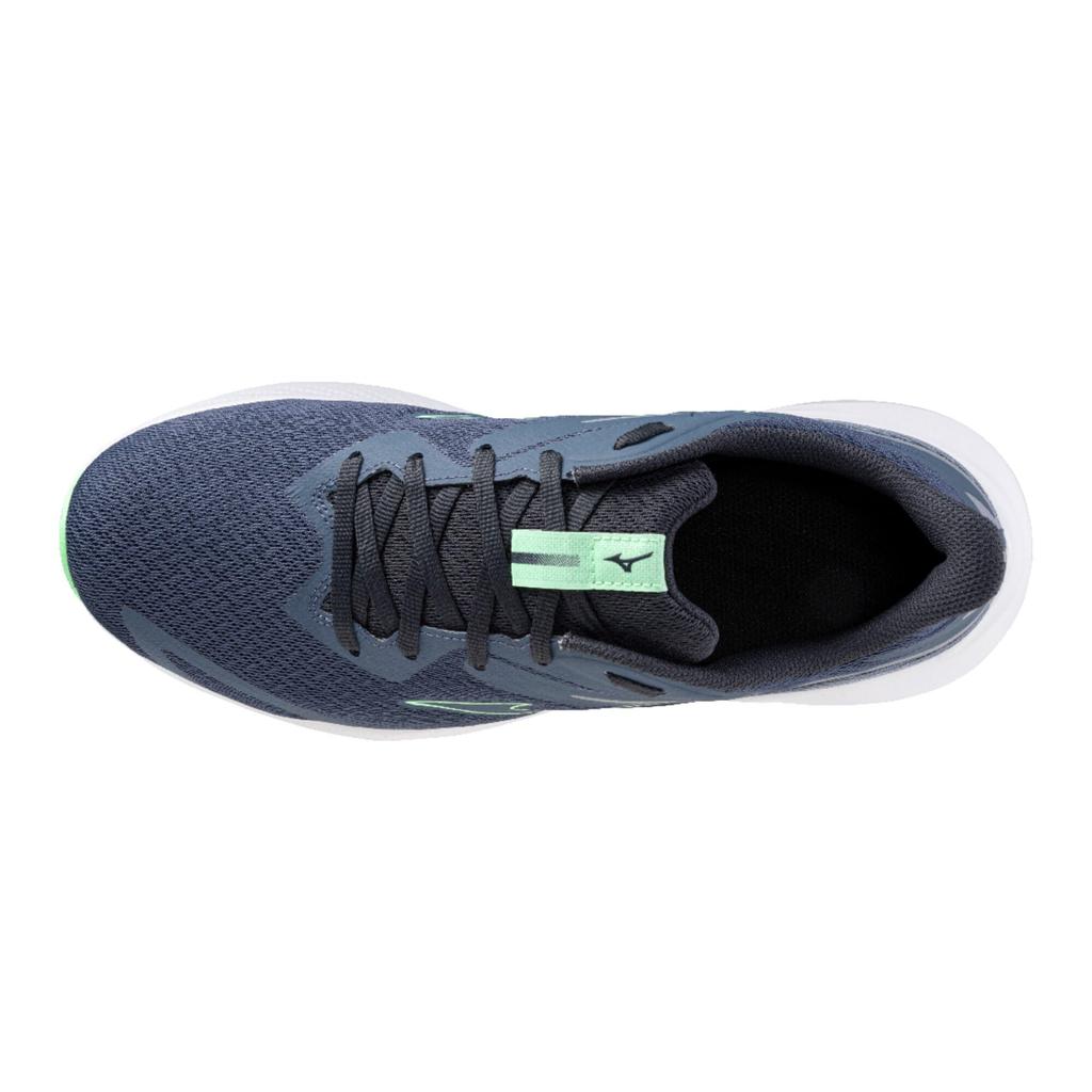 Mizuno Кроссовки Energy Runners для бега, джоггинга, тренировок, спорта, занятий в помещении, для повседневной носки, в школу, для физических упражнений, темно-синий x нео-мятный, размер 28,0 см, 3E