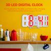 3D LED Digital Clock Electronic Table Clock Alarm Clock Wall Glowing Hanging Clocks White Shell Pink Display