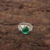 Green Emerald Gemstone Handcrafted Cocktail Statement Boho Ring Sterling Silver RR-46-20