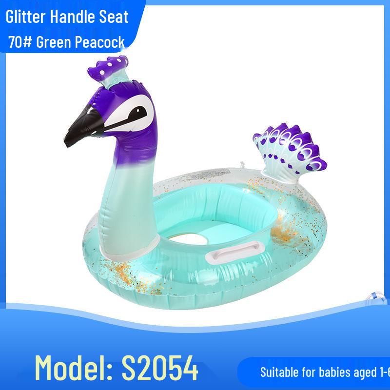 Надувной детский плавательный круг в виде самолета с рулем и клаксоном