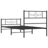 Metal Bed Frame with Headboard and Footboard Black 100x190 cm