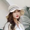 WTEMPO Hollow-out Printed Bow Women's Wide Brim Solid Color Sun Hats Elegant Casual Foldable Summer Outdoor Sunscreen Hats