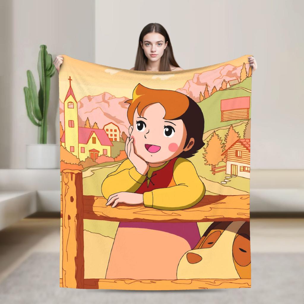 Heidi, Girl of the Alps  Blanket  Warm Print Plush Throw Blanket For Living Room Picnic Flannel Bedspread Bed Cover