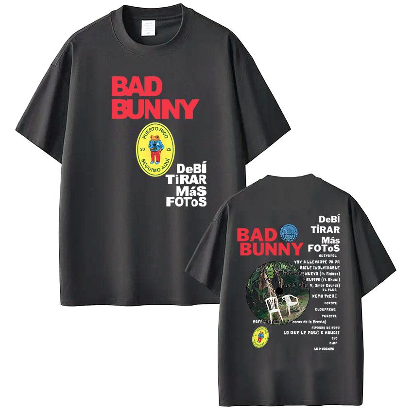 ZX Rapper Bad Bunny Album Tshirt Debi Tirar Mas Fotos DTMF 2026 T Shirts Men Women Clothing Fashion Hip Hop Tshirts Streetwear