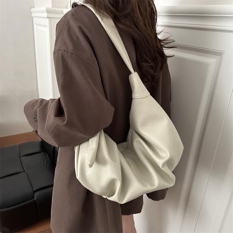 Pu Retro Dumpling Bag With Zipper Closure For Casual Street Style Daily Use