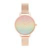 Авторизованный дистрибьютор Olivia Burton Watch Ladies ob16rb18 Rainbow Glitter Dial Rose Gold Mesh 34 мм [OLIVIA BURTON] [Rainbow] &