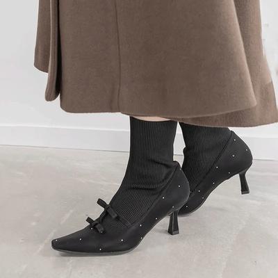 Модный Роскошный Дизайн Стразы Ботильоны 2025 Новые Женские Сапоги Сексуальные Острый Носок Тонкий Высокий Каблук Элегантное Вечернее Платье Женская Обувь Botas