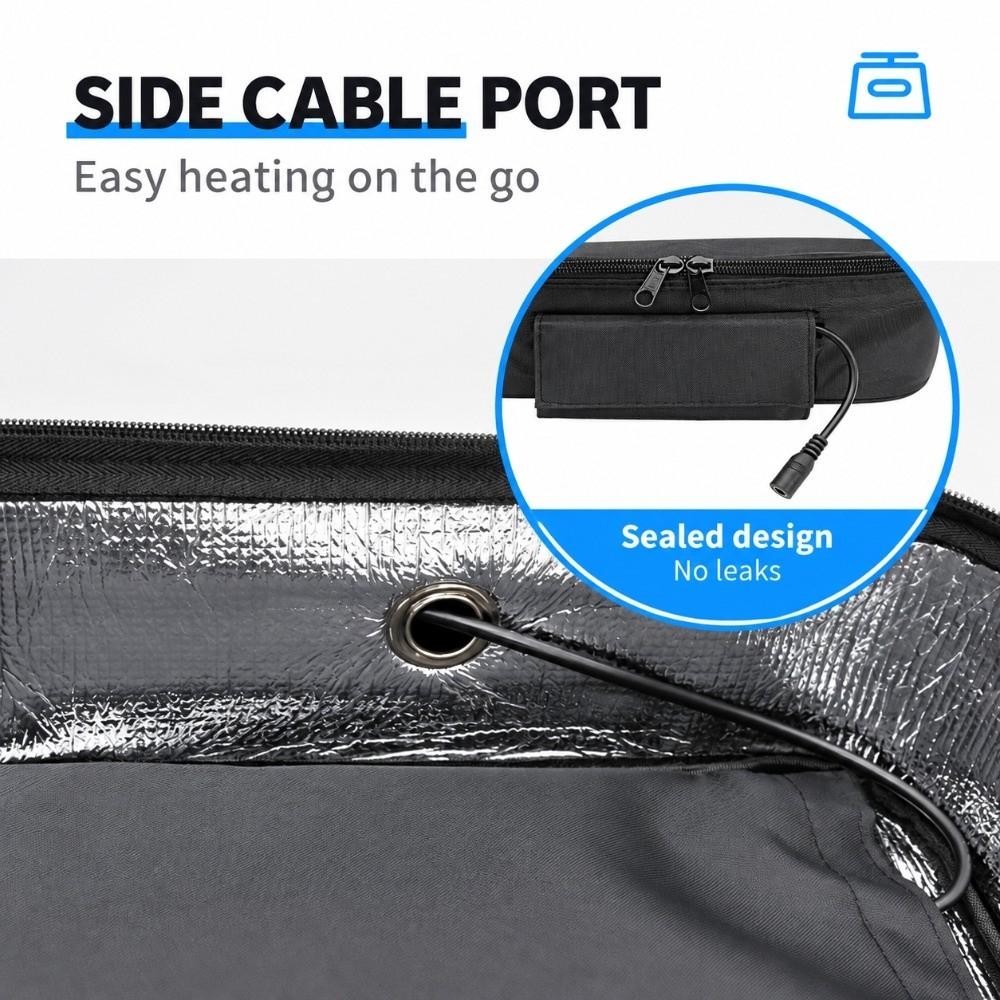 Constant Temperature Insulated Bag 70 degreeC Food Warmer Bag Portable Heated Lunch Bag For Travel