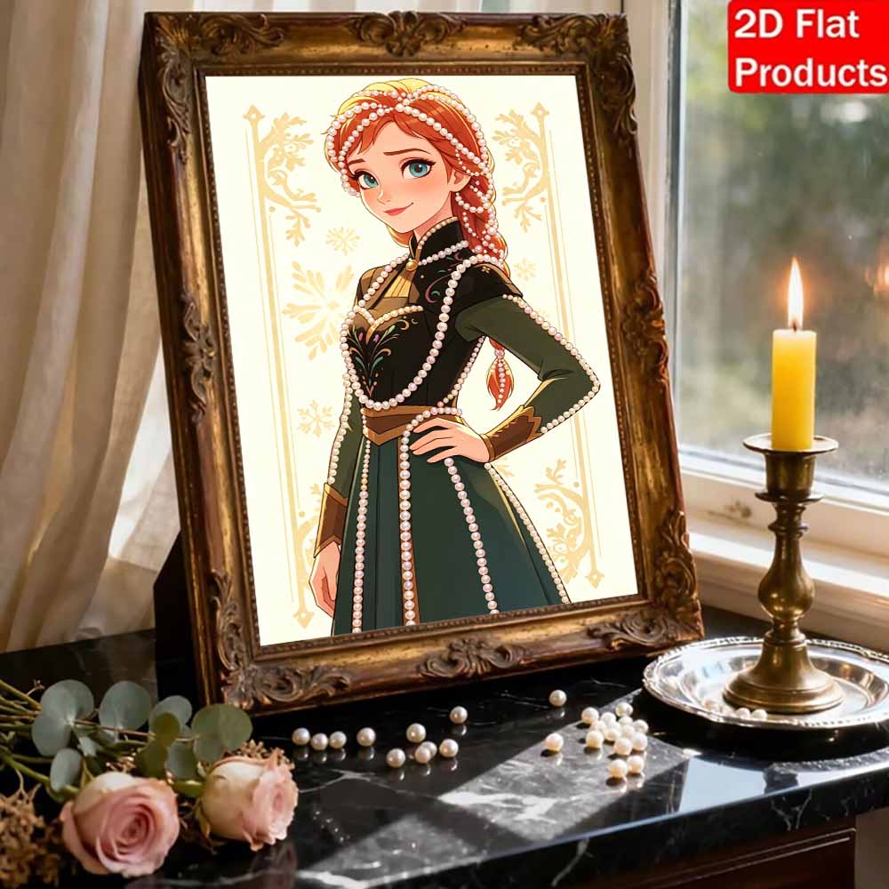 Disney Жемчужная живопись Холодное сердце 2 Анна Ручная работа DIY Жемчужные драгоценные камни Картины Поделки Специальная форма Домашняя настенная декорация