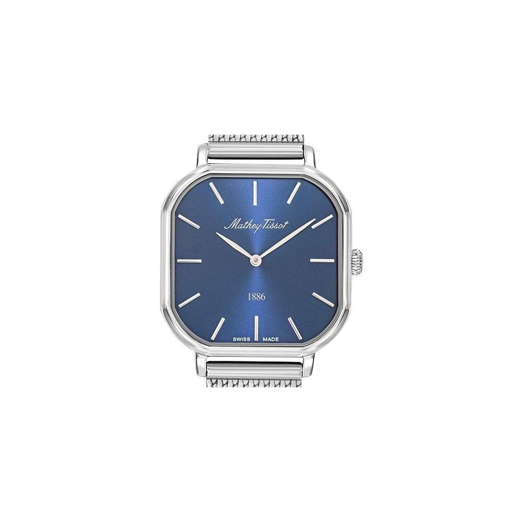 Mathey-Tissot Женские часы Monsoon Square из нержавеющей стали с синим циферблатом, кварцевые D7917ABU