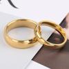 Simple Fashion Style Smooth Stainless Steel Rings Classic Gold Color Couple  For Women And Men Wedding Engagement Jewelry
