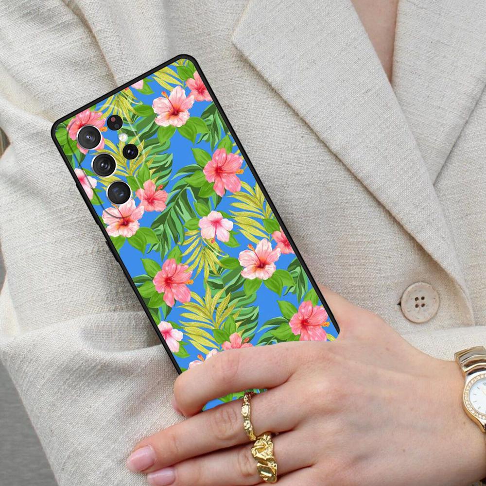 Tropical aloha Hibiscus Pattern Cell Phone Case for Samsung Galaxy S26 Ultra S25 S24 S23 S22 S21 S20 Note10 Cover
