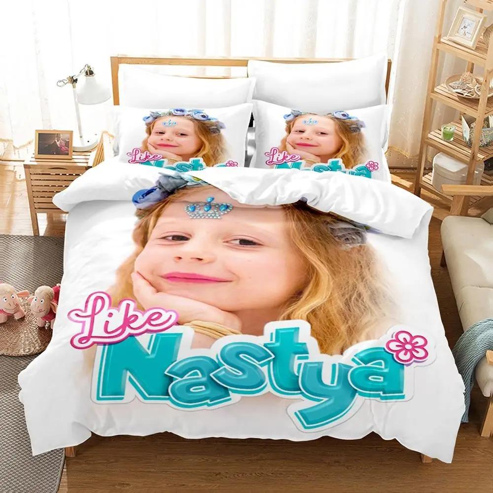 Like Nastya Bedding Set Single Twin Full Queen King Size Bed Set Aldult Kid Bedroom Duvet Cover Sets 3D Anime