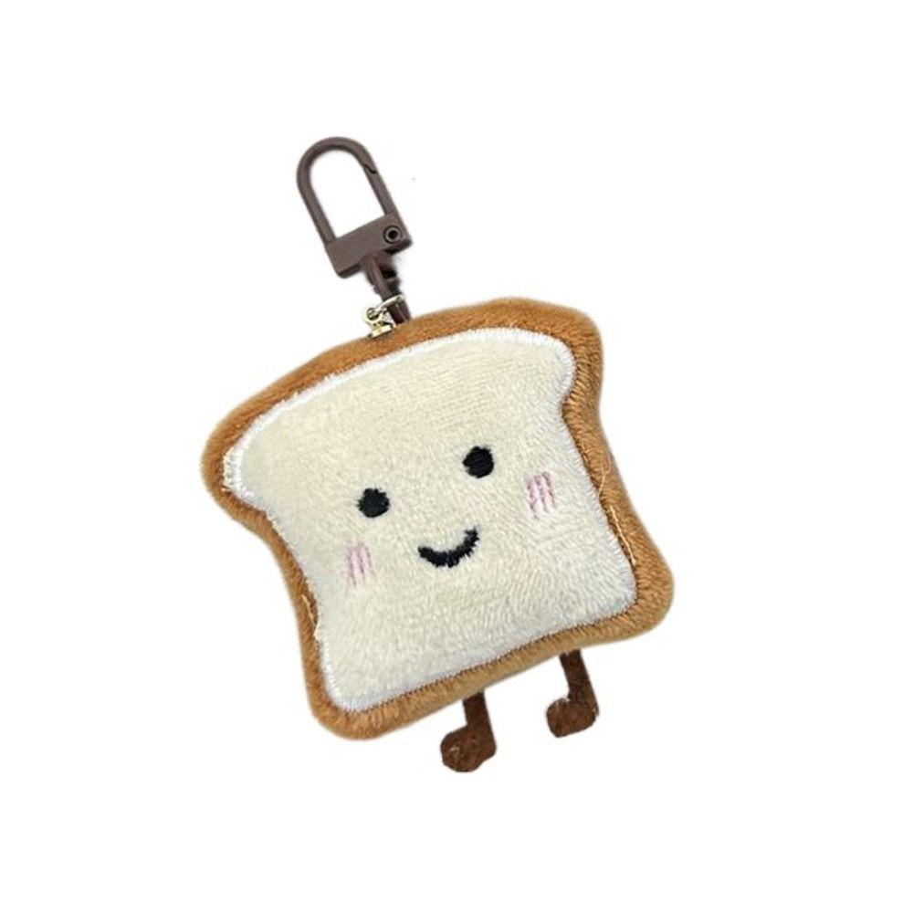 Charm Plush Bread Keychain Toast Bread Bread Keyring Plush Food Toy Cute Key Chain Children's Kids