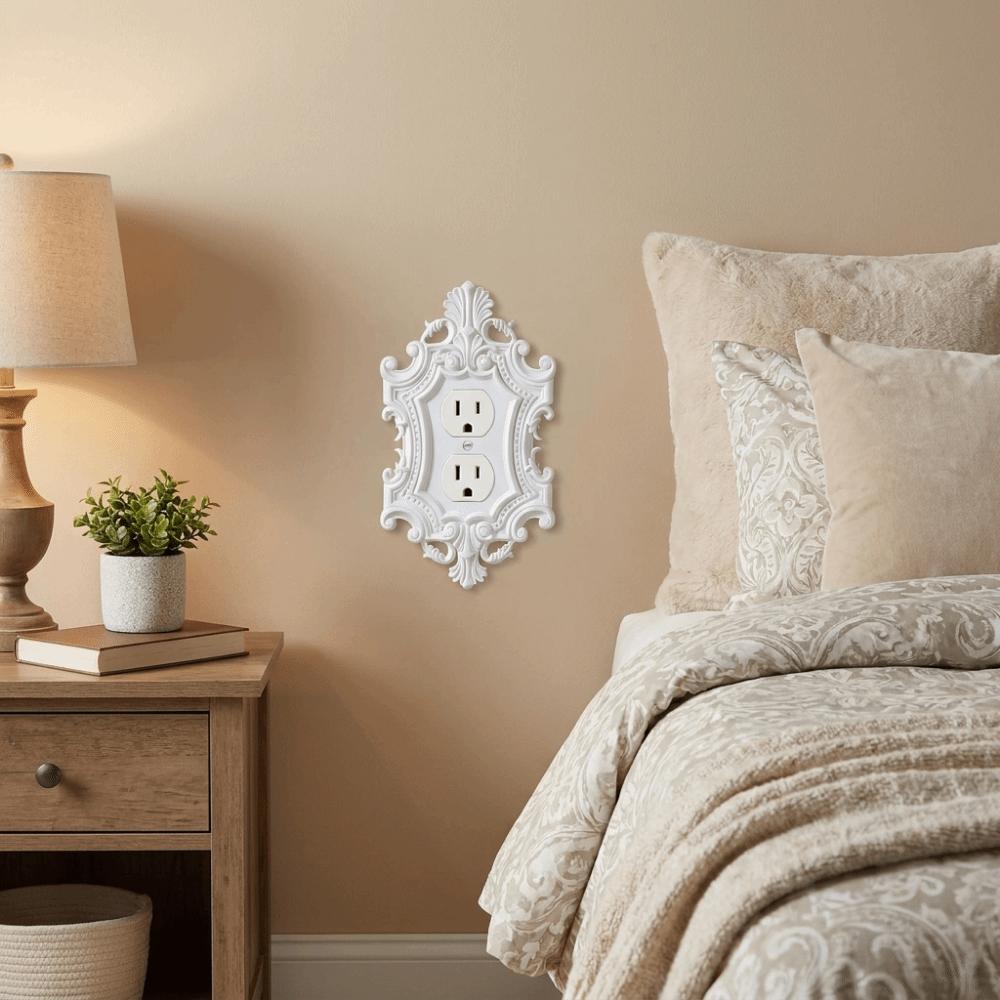 Plastic Vintage Light Switch Cover Carved Decorative Wall Switch Frame Farmhouse