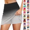 Женские эластичные брюки для йоги, спортивная юбка для гольфа, шорты с градиентным принтом, легкие узкие джоггеры с высокой талией