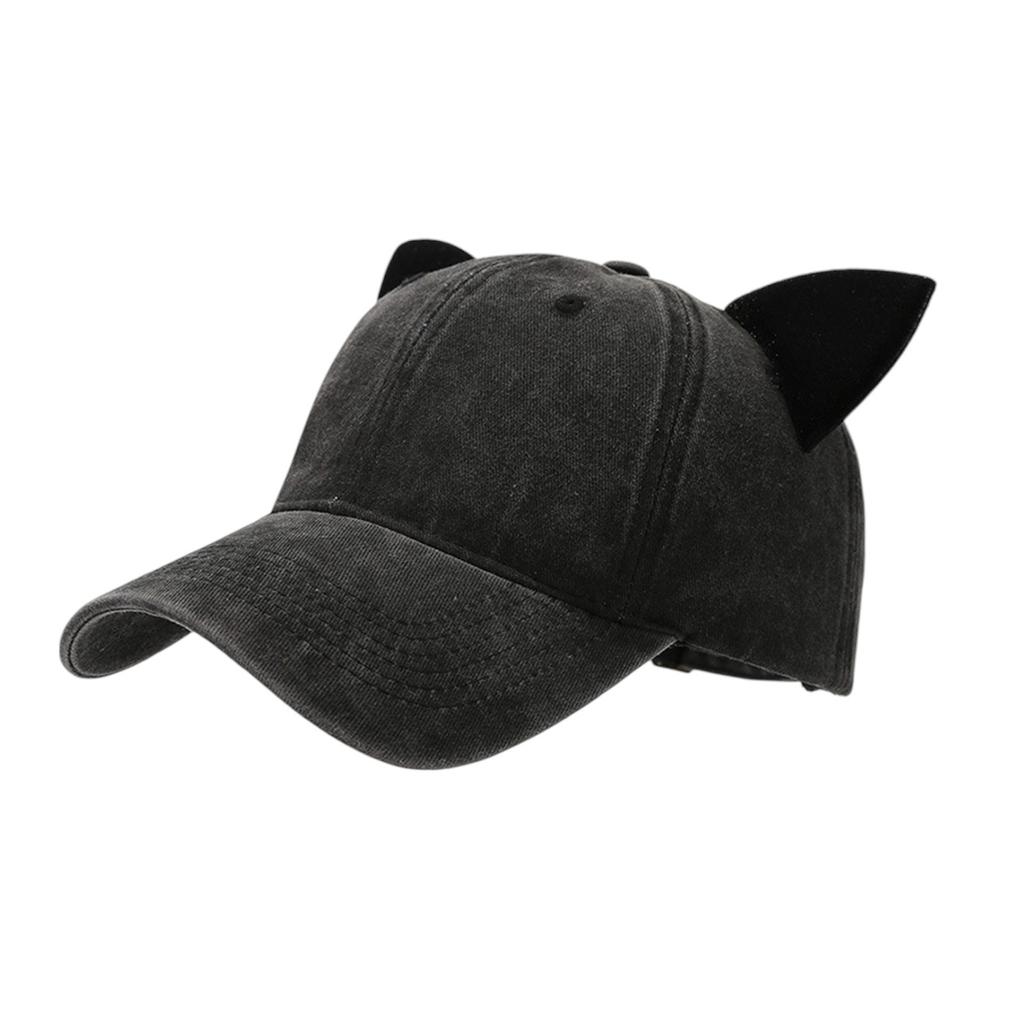 Velvet Cat Ear Baseball Cap Soft Top Cap Student Couple Personality Hat