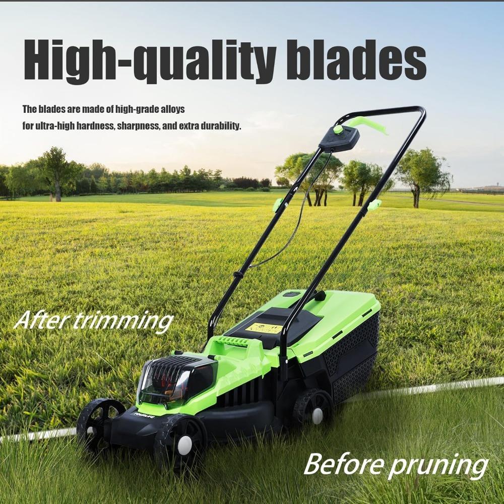Электрические газонокосилки с ручным управлением, 1600 Вт мощная электрическая самоходная газонокосилка, беспроводная толкаемая газонокосилка с улучшенными характеристиками