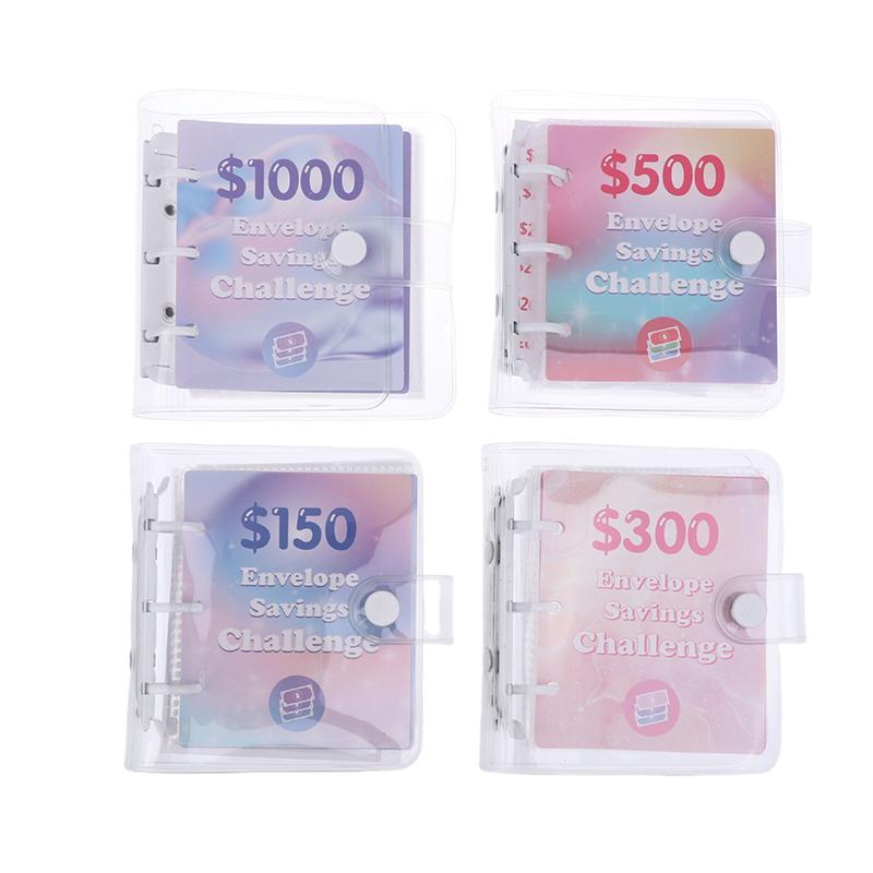 Папка-переплет для экономии денег на $150/300/500/1000 Папка-переплет для сбережений Мини-папка для хранения наличных денег Бюджетная книга Конверт для экономии денег Блокнот