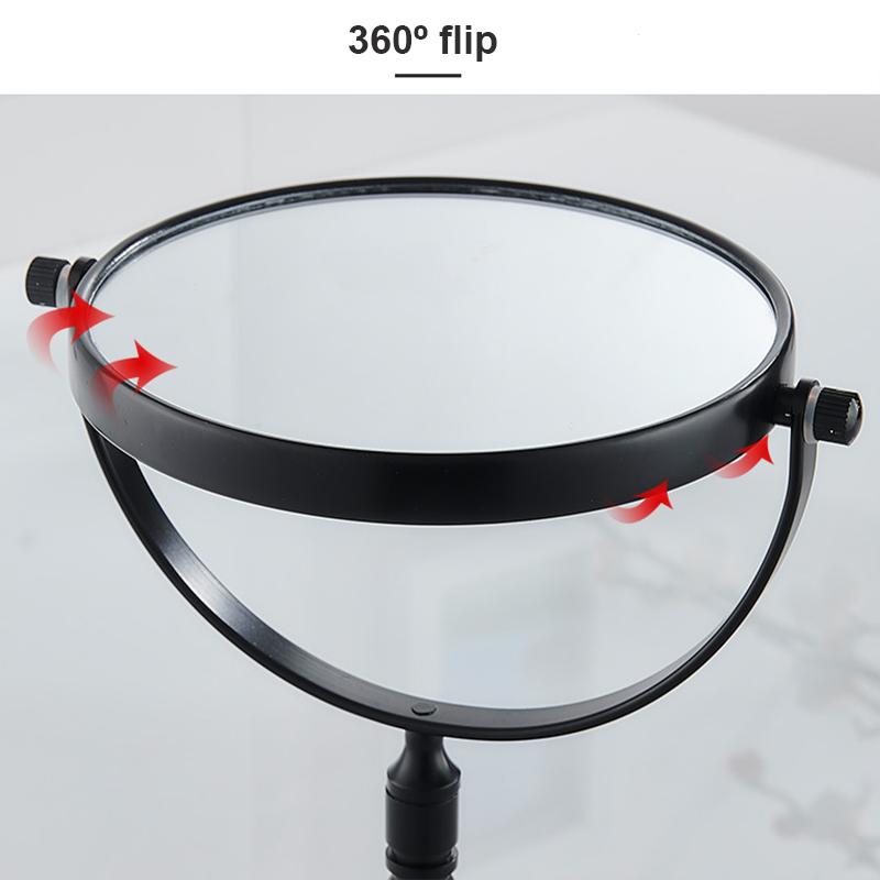 Двустороннее зеркало для макияжа для ванной комнаты с увеличением 1X/3X, алюминиевая рама, настольное, стоячее, косметическое зеркало (Черный/Серебристый/Золотой)