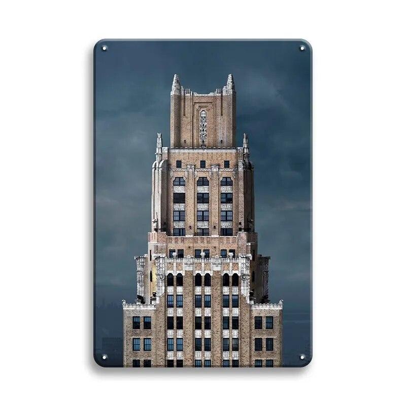 Beautiful City Landmarks Retro Posters Paris Dubai Building View Metal Tin Sign Living Room Bedroom Home Decorative Art Painting
