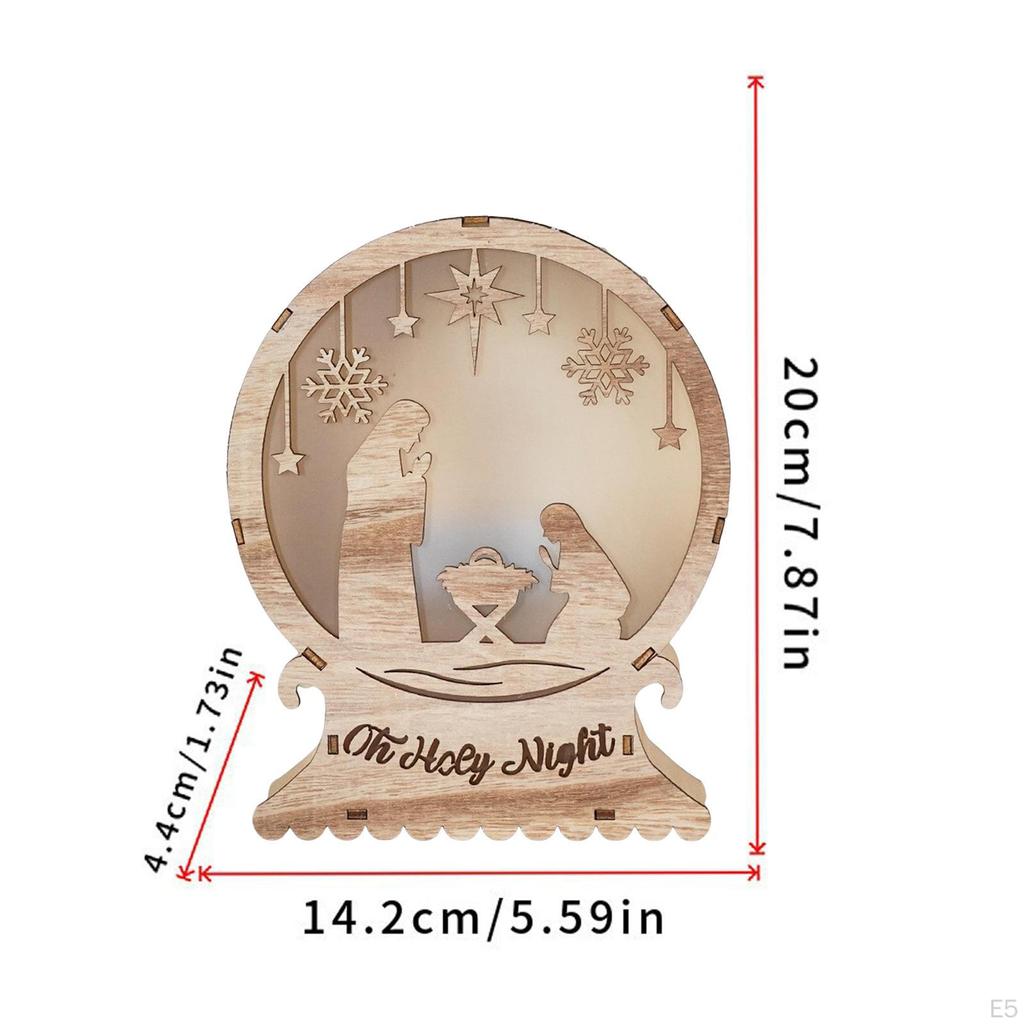 Nativity Scene Light Christmas Decor Ornament for Office Desktop Table