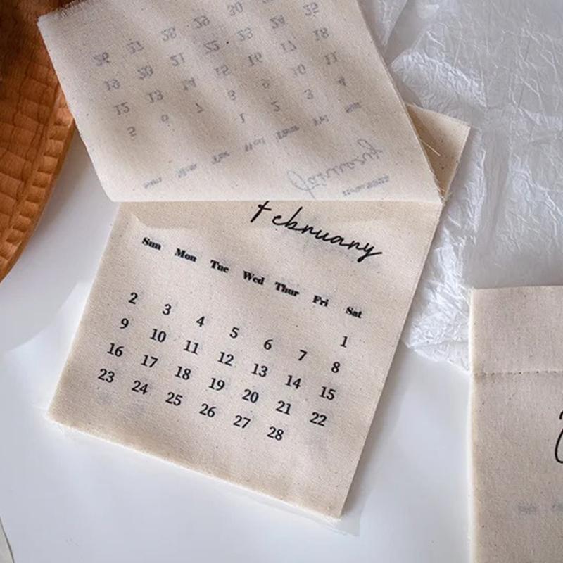 1 шт. с бахромой Корейский стиль Тканевый календарь 2025 г. Индивидуальный Стильный 2025 Тканевый Настенный Хлопковая ткань