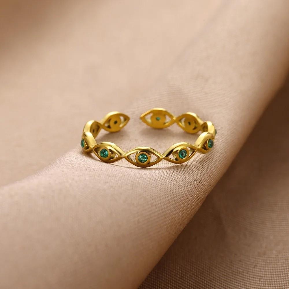 Jewelry Eyes Ring Adjustable Crystal Ring Cool Demon Eye Finger Ring Girls