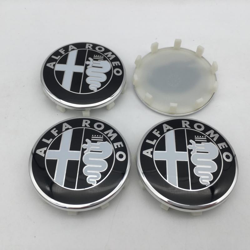 4pcs 3D 60mm 10 pins For Alfa Romeo 147 156 159 Car emblem Wheel hub Center Cap Badge covers sticker Decals Styling accessoriesCC5