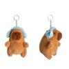 Cute Cartoon Capybara Plush Headphones Keychain With Soft Short Plush Design