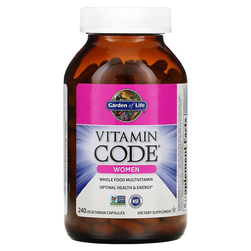 Garden of Life, Vitamin Code, натуральные пищевые поливитамины для женщин, 240 растительных капсул