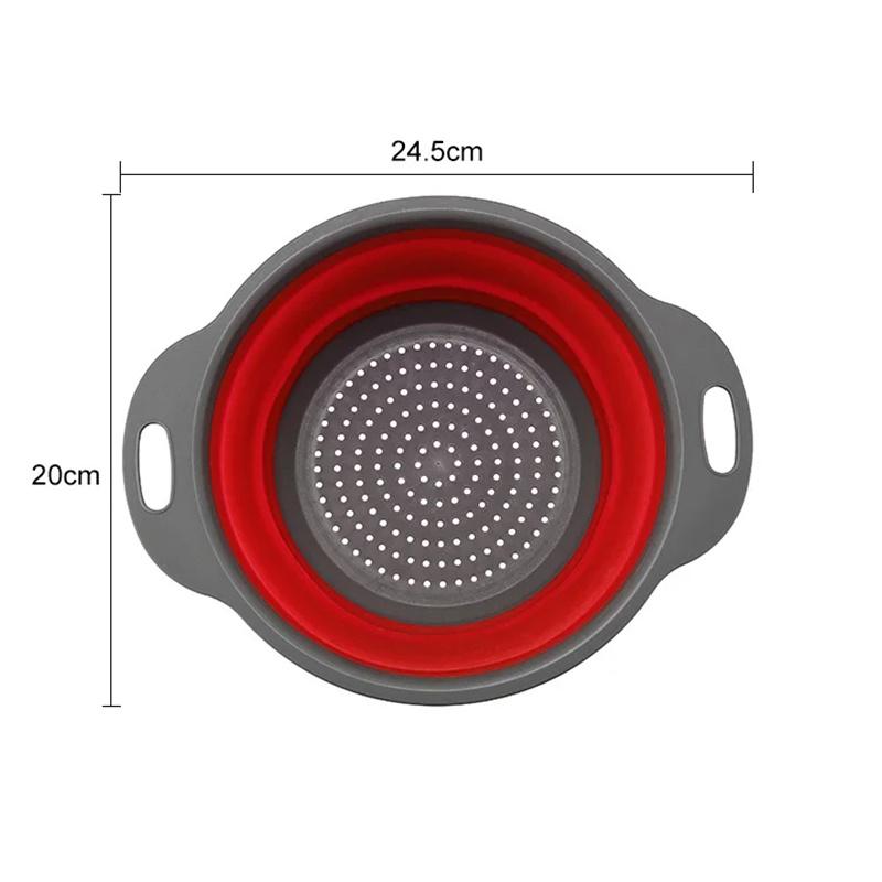 1/2 шт. Силиконовая круглая складная корзина для мытья овощей и фруктов, дуршлаг, сито, складная сушилка, кухонный инструмент